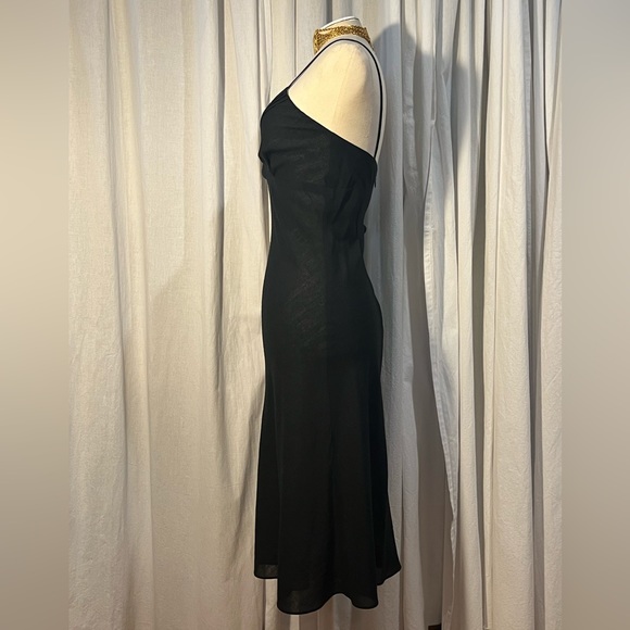 Helen Wang classic black empire waist A-line slip dress-wool blend-EUC - Picture 7 of 10